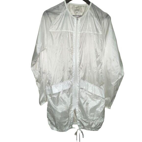Nike Women's Transparent White Hooded Packable Training Jacket Mid Length Small - Picture 2 of 10